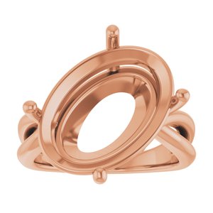 10K Rose Gold 18x13 mm Oval Ring Mounting – image 6