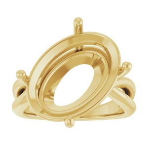 18K Yellow Gold 18x13 mm Oval Ring Mounting – image 6