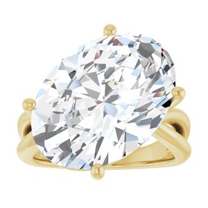 10K Yellow Gold 18x13 mm Oval Ring Mounting – image 5