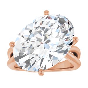 18K Rose Gold 18x13 mm Oval Ring Mounting – image 5