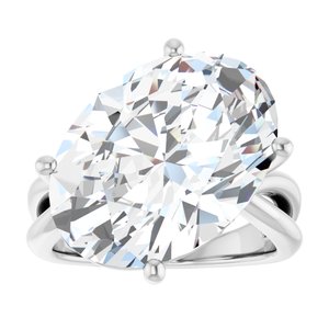 14K X1 White Gold 18x13 mm Oval Ring Mounting – image 5