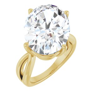 14K Yellow Gold 18x13 mm Oval Ring Mounting