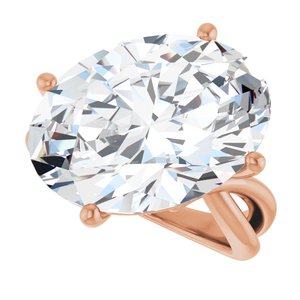 18K Rose Gold 18x13 mm Oval Ring Mounting – image 8