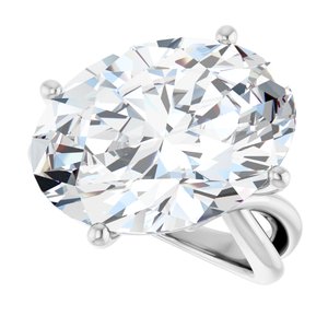 10K White Gold 18x13 mm Oval Ring Mounting – image 8