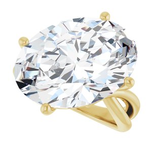 18K Yellow Gold 18x13 mm Oval Ring Mounting – image 8