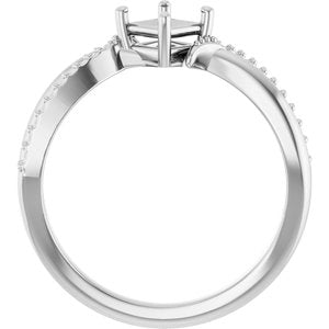 Sterling Silver 4x4 mm Square Ring Mounting – image 4