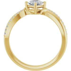 10K Yellow Gold 4x4 mm Square Ring Mounting – image 3