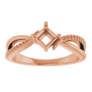 10K Rose Gold 4x4 mm Square Ring Mounting – image 6
