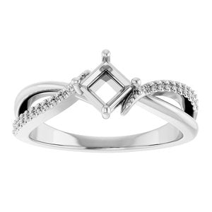 Platinum 4x4 mm Square Ring Mounting – image 6