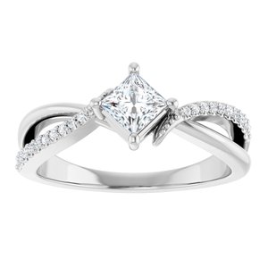 Sterling Silver 4x4 mm Square Ring Mounting – image 5