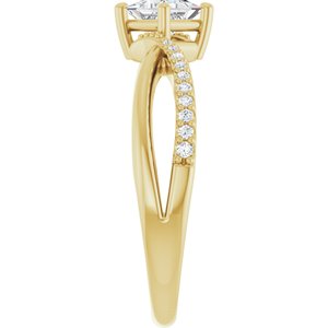 18K Yellow Gold 4x4 mm Square Ring Mounting – image 7