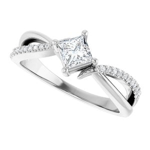 Sterling Silver 4x4 mm Square Ring Mounting – image 8