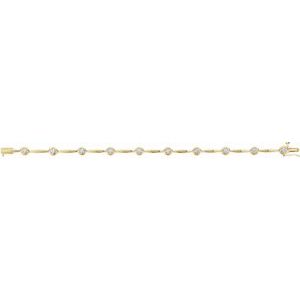 14K Yellow Gold 1 CTW Lab-Grown Diamond Line 7" Bracelet