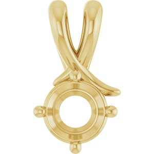14K Yellow Gold 6 mm Round Pendant Mounting – image 2