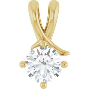 18K Yellow Gold 6 mm Round Pendant Mounting