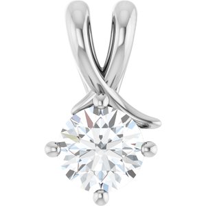 14K White Gold 6 mm Round Pendant Mounting