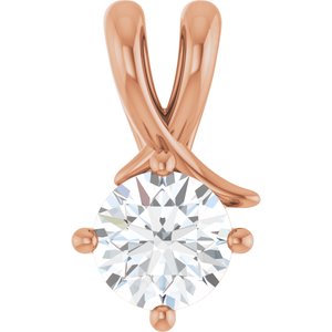 14K Rose Gold 6 mm Round Pendant Mounting