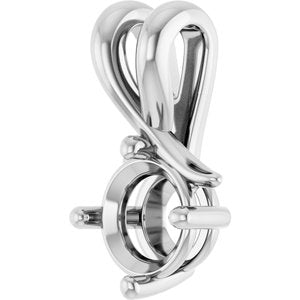 10K White Gold 6 mm Round Pendant Mounting – image 4