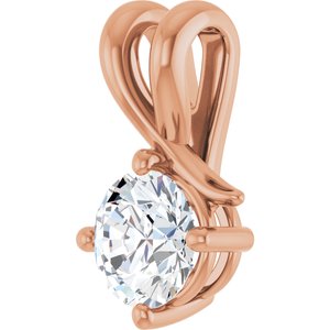 10K Rose Gold 6 mm Round Pendant Mounting – image 3