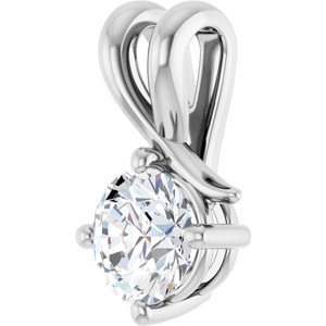 10K White Gold 6 mm Round Pendant Mounting – image 3