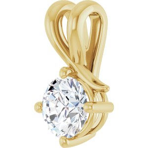 14K Yellow Gold 6 mm Round Pendant Mounting – image 3