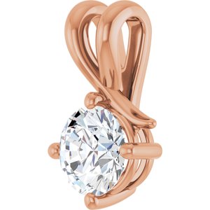 14K Rose Gold 6.5 mm Round Pendant Mounting – image 3