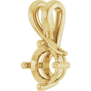 18K Yellow Gold 6.5 mm Round Pendant Mounting – image 4