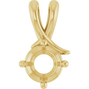 10K Yellow Gold 6.5 mm Round Pendant Mounting – image 2