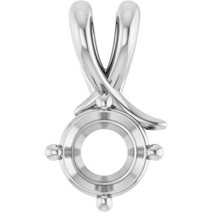 14K X1 White Gold 6.5 mm Round Pendant Mounting – image 2