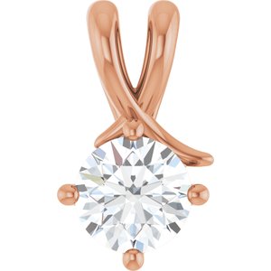 10K Rose Gold 6.5 mm Round Pendant Mounting