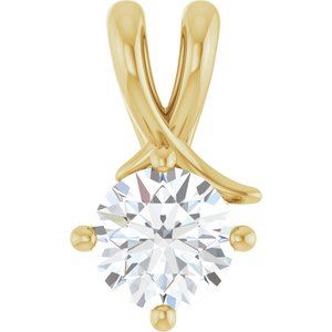 14K Yellow Gold 6.5 mm Round Pendant Mounting