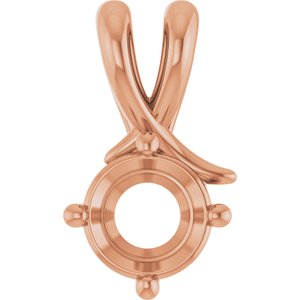 18K Rose Gold 6.5 mm Round Pendant Mounting – image 2