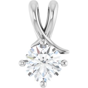 14K X1 White Gold 6.5 mm Round Pendant Mounting