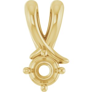 10K Yellow Gold 3.5 mm Round Pendant Mounting – image 2