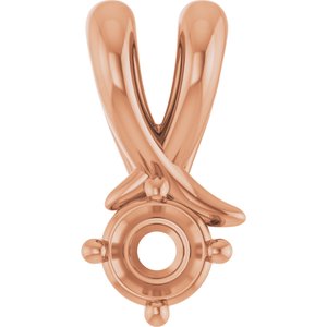 18K Rose Gold 3.5 mm Round Pendant Mounting – image 2