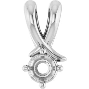 14K X1 White Gold 3.5 mm Round Pendant Mounting – image 2
