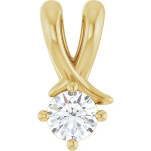 14K Yellow Gold 3.5 mm Round Pendant Mounting