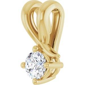 10K Yellow Gold 3.5 mm Round Pendant Mounting – image 3