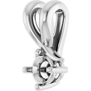 14K X1 White Gold 3.5 mm Round Pendant Mounting – image 4