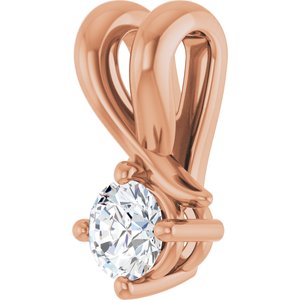 18K Rose Gold 3.5 mm Round Pendant Mounting – image 3