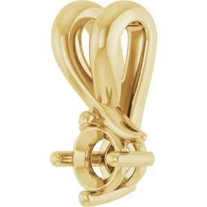 14K Yellow Gold 3.5 mm Round Pendant Mounting – image 4