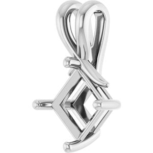 Continuum Sterling Silver 6.5 mm Square Pendant Mounting – image 4