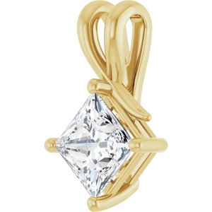 18K Yellow Gold 6.5 mm Square Pendant Mounting – image 3