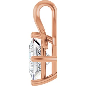 10K Rose Gold 6.5 mm Square Pendant Mounting – image 5