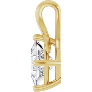 10K Yellow Gold 6.5 mm Square Pendant Mounting – image 5