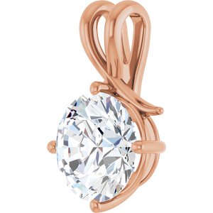 18K Rose Gold 12 mm Round Pendant Mounting – image 3