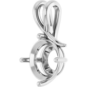14K White Gold 12 mm Round Pendant Mounting – image 4