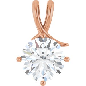 14K Rose Gold 12 mm Round Pendant Mounting