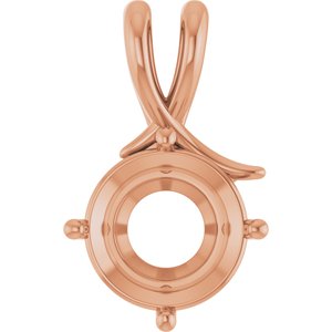 18K Rose Gold 12 mm Round Pendant Mounting – image 2