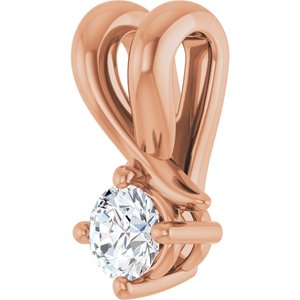 14K Rose Gold 3.2 mm Round Pendant Mounting – image 3